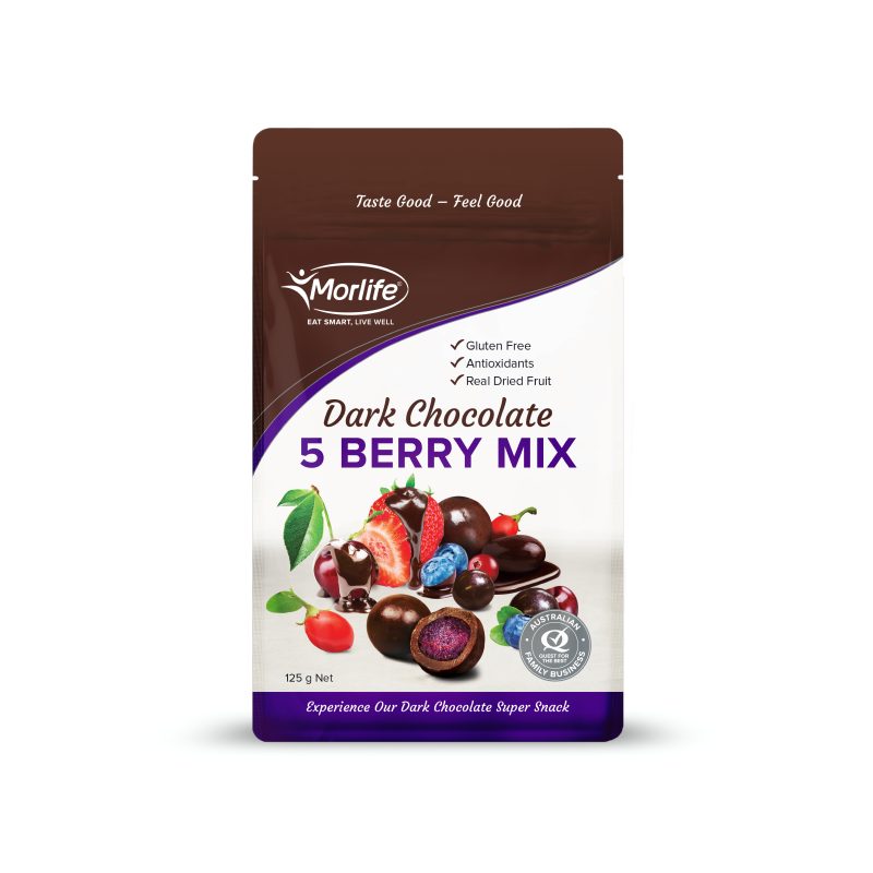 Morlife Dark Chocolate Five Berries Mix 125g Sunshine Market 